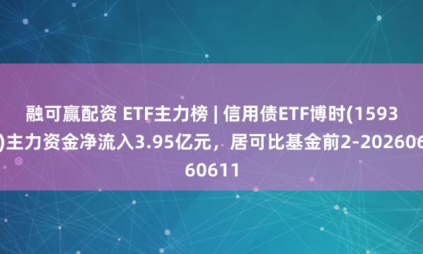 融可赢配资 ETF主力榜 | 信用债ETF博时(159396)主力资金净流入3.95亿元，居可比基金前2-20260611